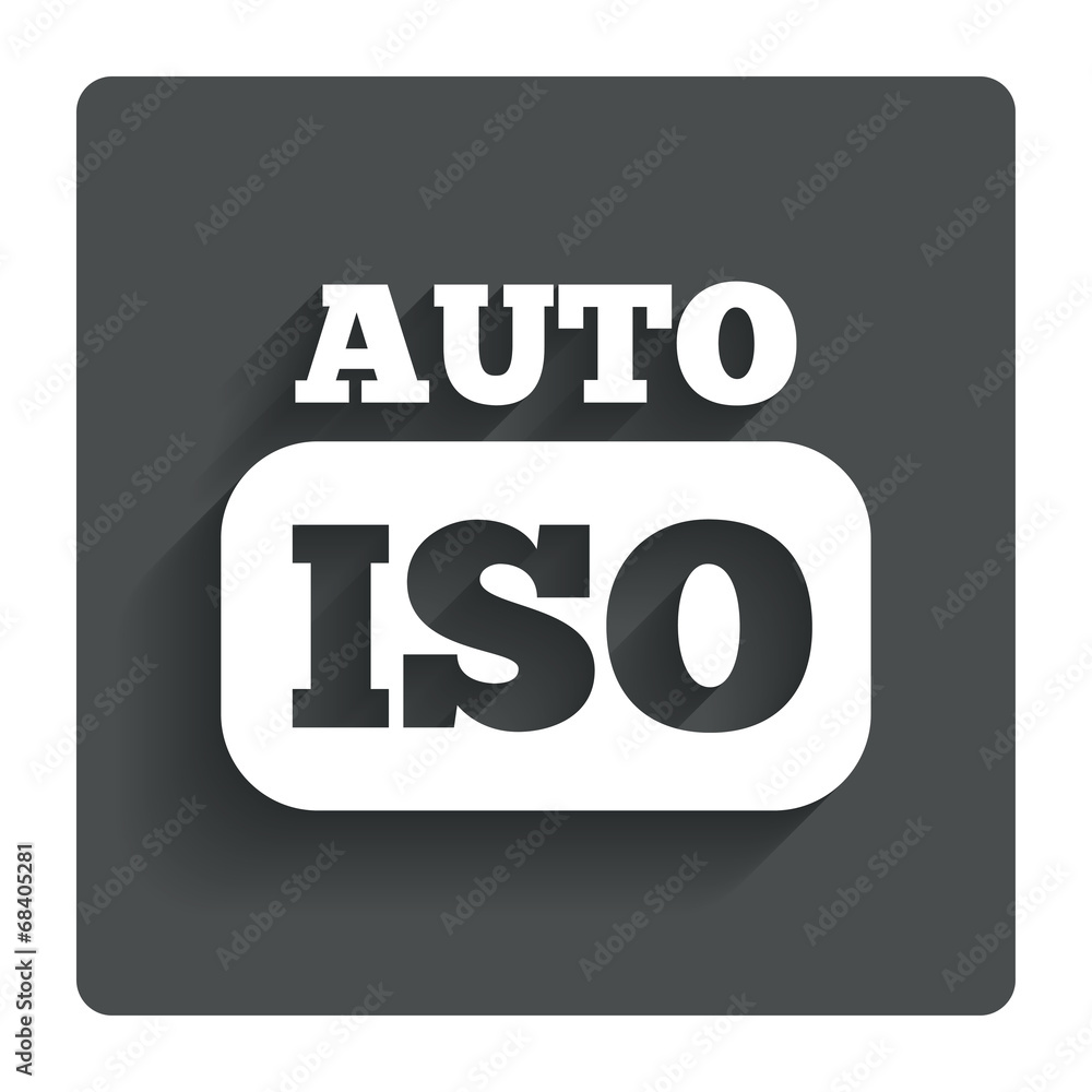 ISO Auto photo camera sign icon. Settings symbol ISO Auto photo camera sign icon. Settings symbol
