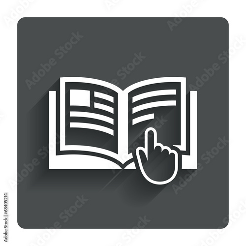 Instruction sign icon. Manual book symbol.