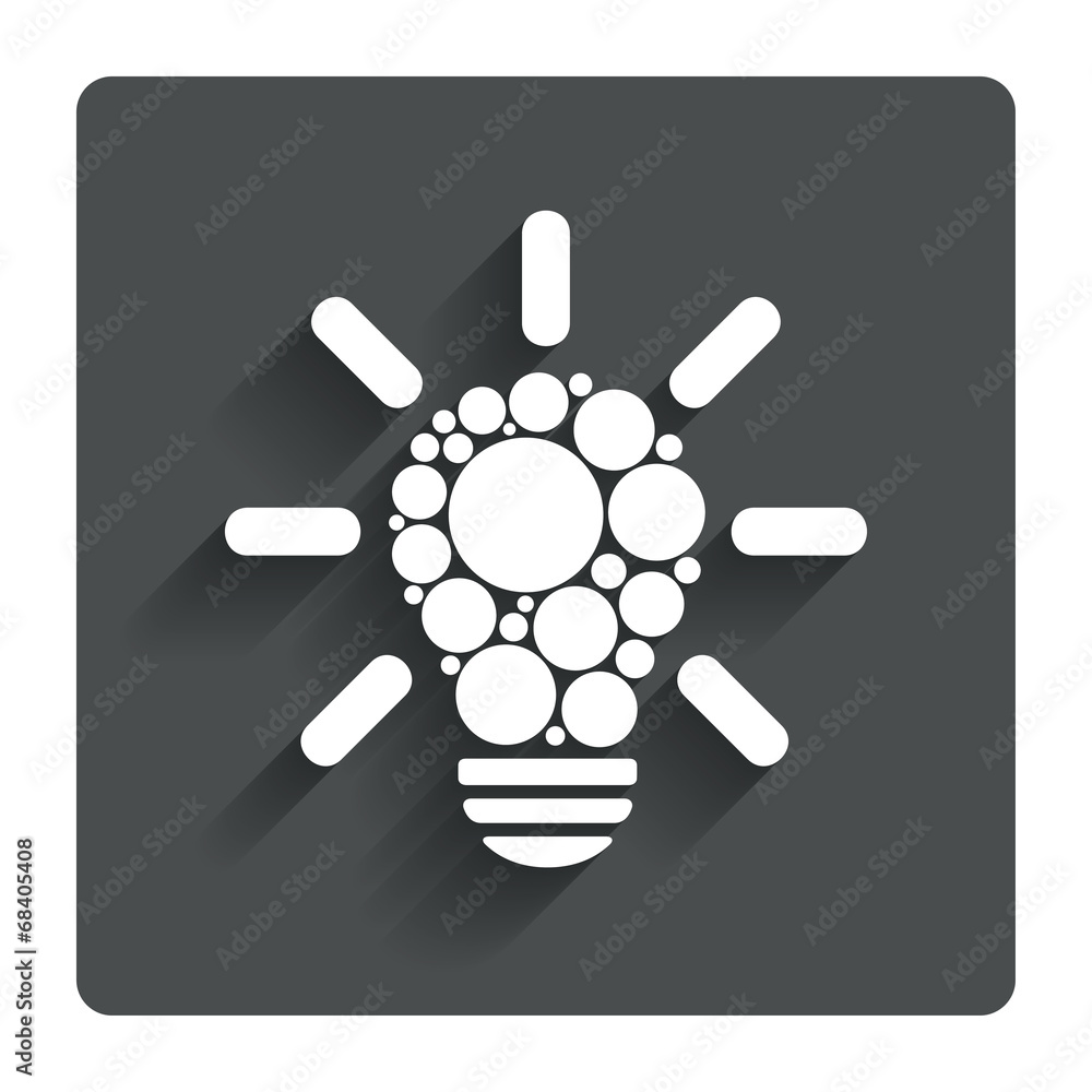 Light lamp sign icon. Bulb with circles symbol Light lamp sign icon. Bulb with circles symbol
