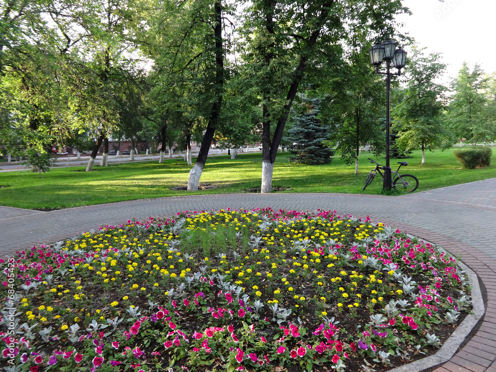 city park in the summer