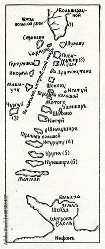 Map of Kuril Islands (1726) photo