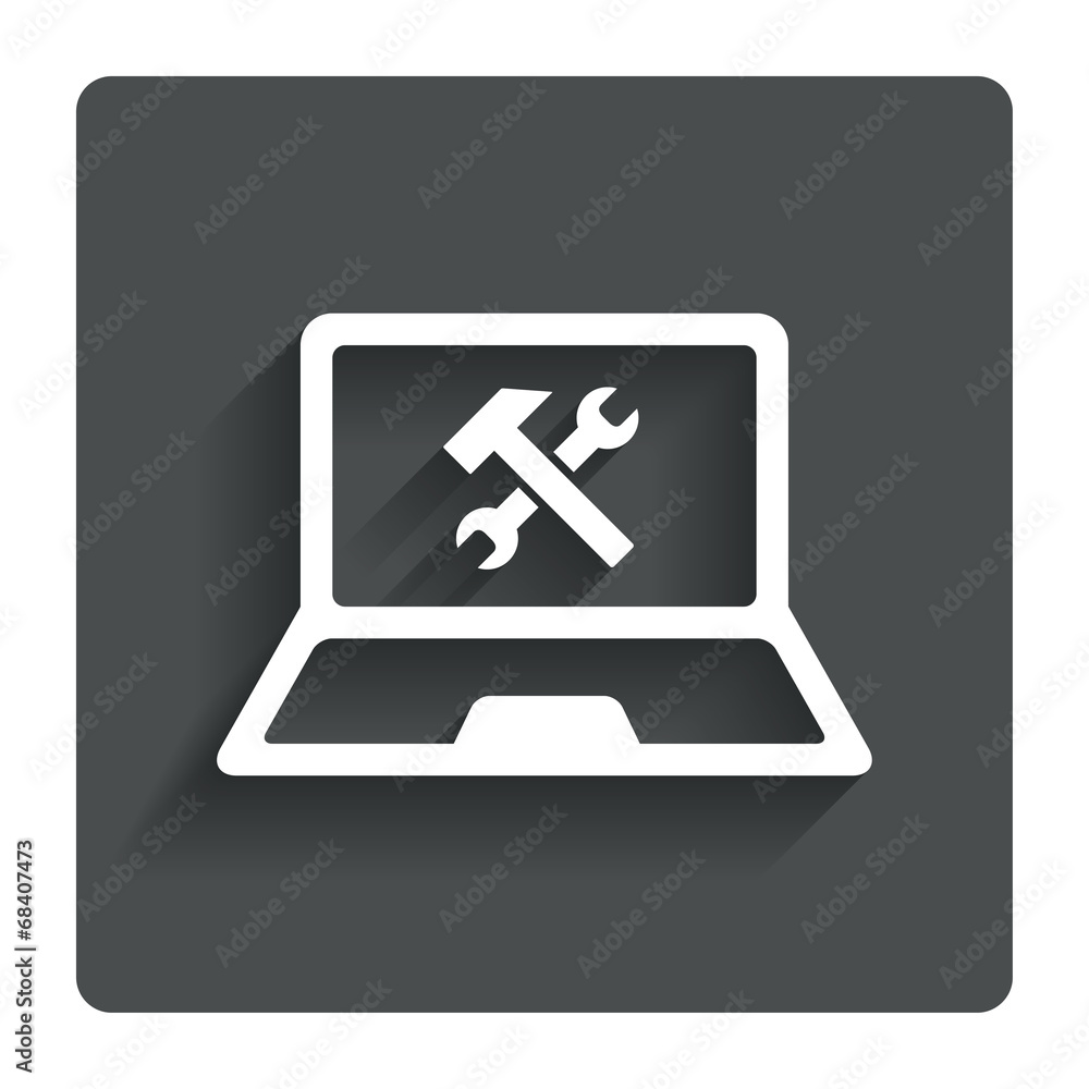 Laptop repair sign icon. Notebook service symbol Laptop repair sign icon. Notebook service symbol
