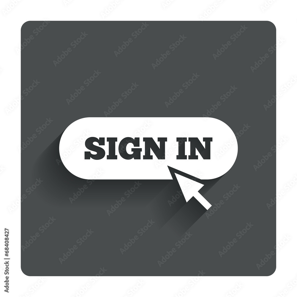 Sign in with cursor pointer icon. Login symbol Sign in with cursor pointer icon. Login symbol