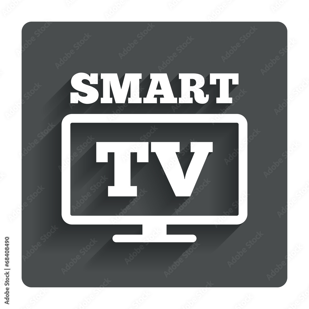 Widescreen Smart TV sign icon. Television set. Widescreen Smart TV sign icon. Television set.