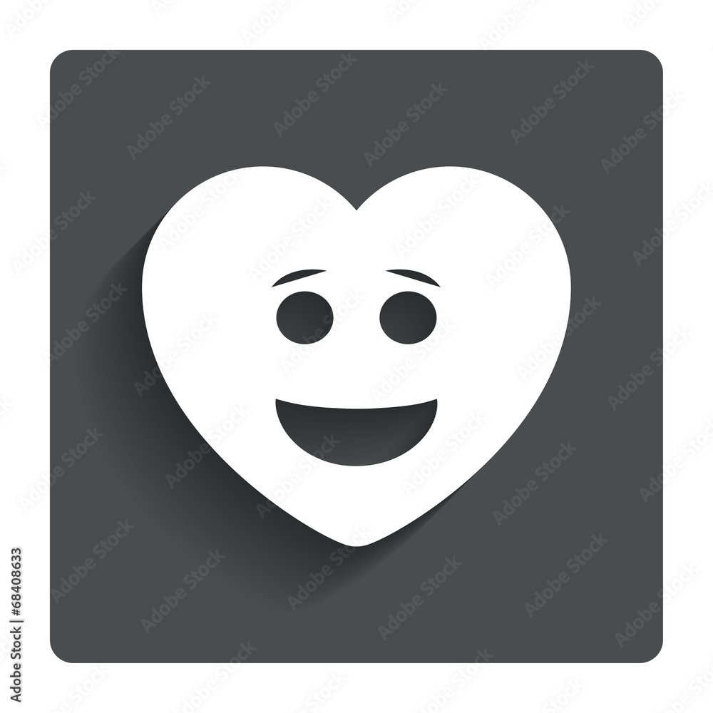 Smile heart face icon. Smiley symbol. Smile heart face icon. Smiley symbol.