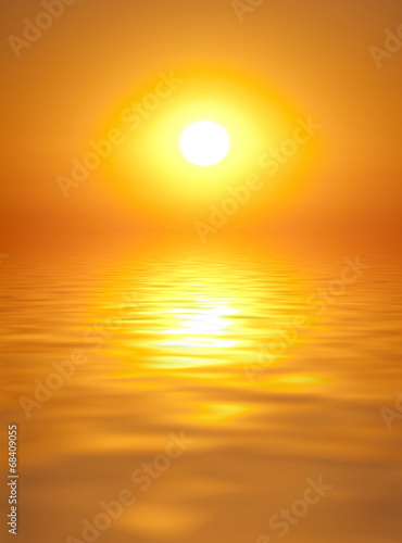 golden sunset and sea