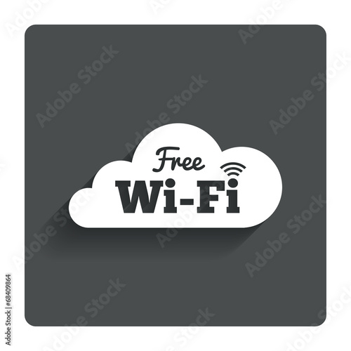 Free wifi sign. Wifi symbol. Wireless Network.