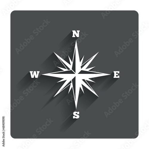 Compass sign icon. Windrose navigation symbol.