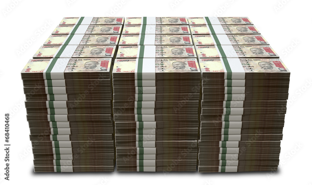 Rupee Notes Pile Rupee Notes Pile