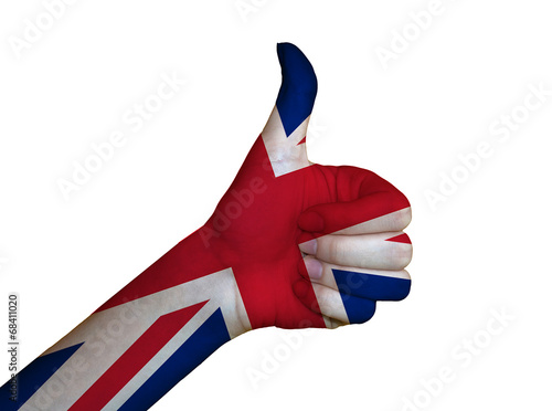 Hand covered in flag of UK #68411020