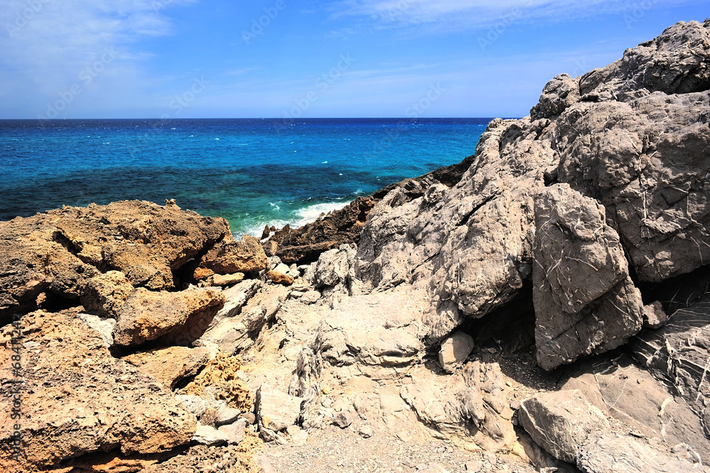 Beautiful rocky coast with turquoise sea. Majorca.