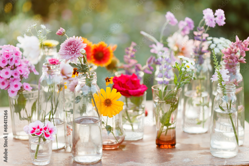 nice flowers in the bottles nice flowers in the bottles