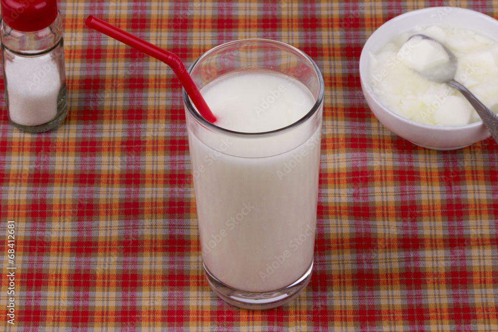 Kefir in the glass