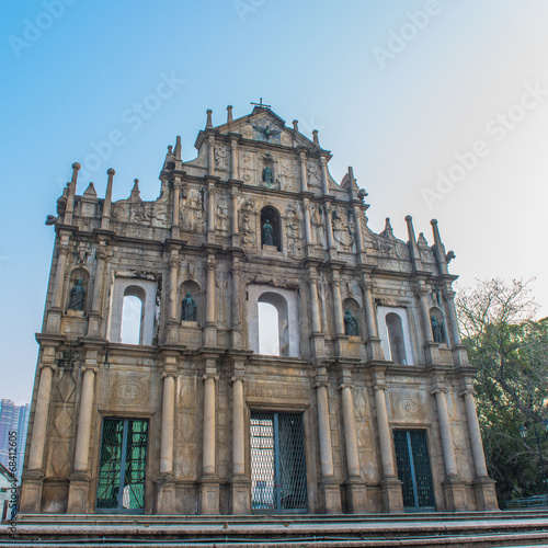 Ruins of St  Paul s - A famous tourist sightseeing in Macau © theyok