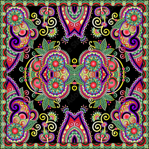 Traditional ornamental floral paisley bandanna