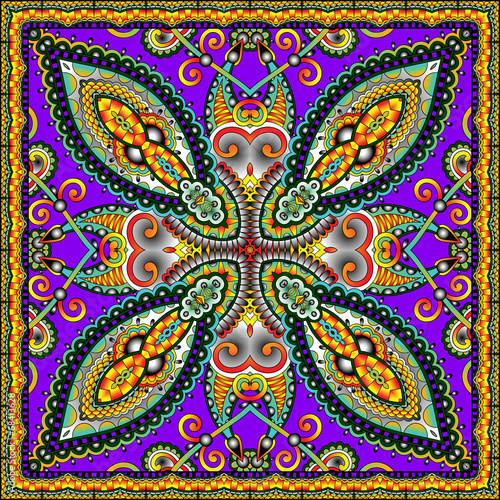Traditional ornamental floral paisley bandanna