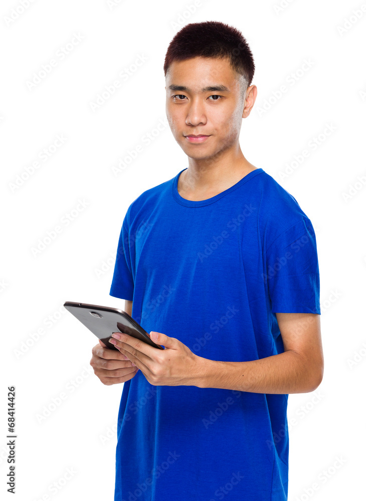Young man use digital tablet Young man use digital tablet