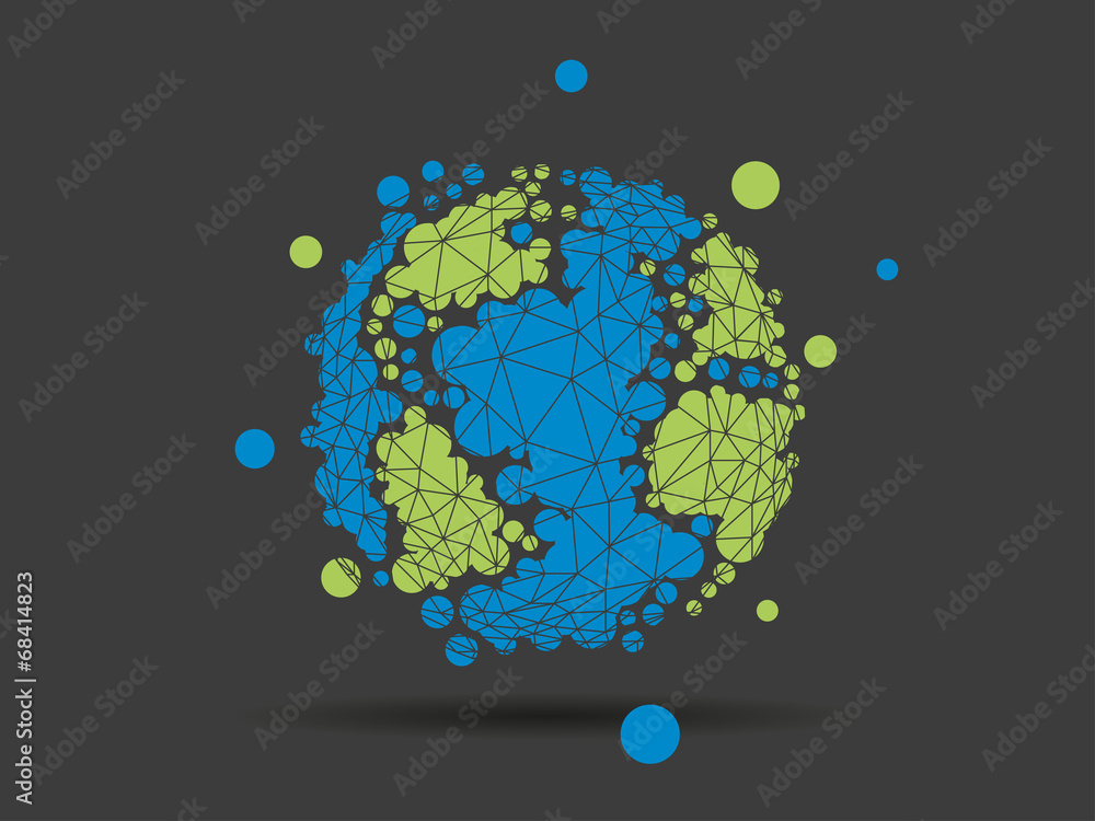 Dotted geometric earth globe sphere business graphic Dotted geometric earth globe sphere business graphic