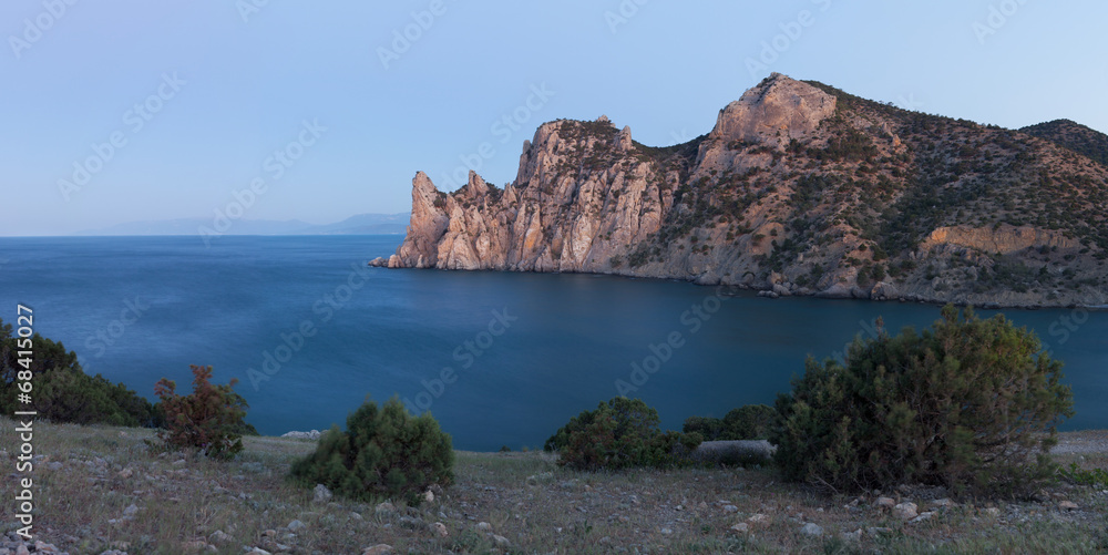 Fototapeta premium Panoama of rocky coastline of 