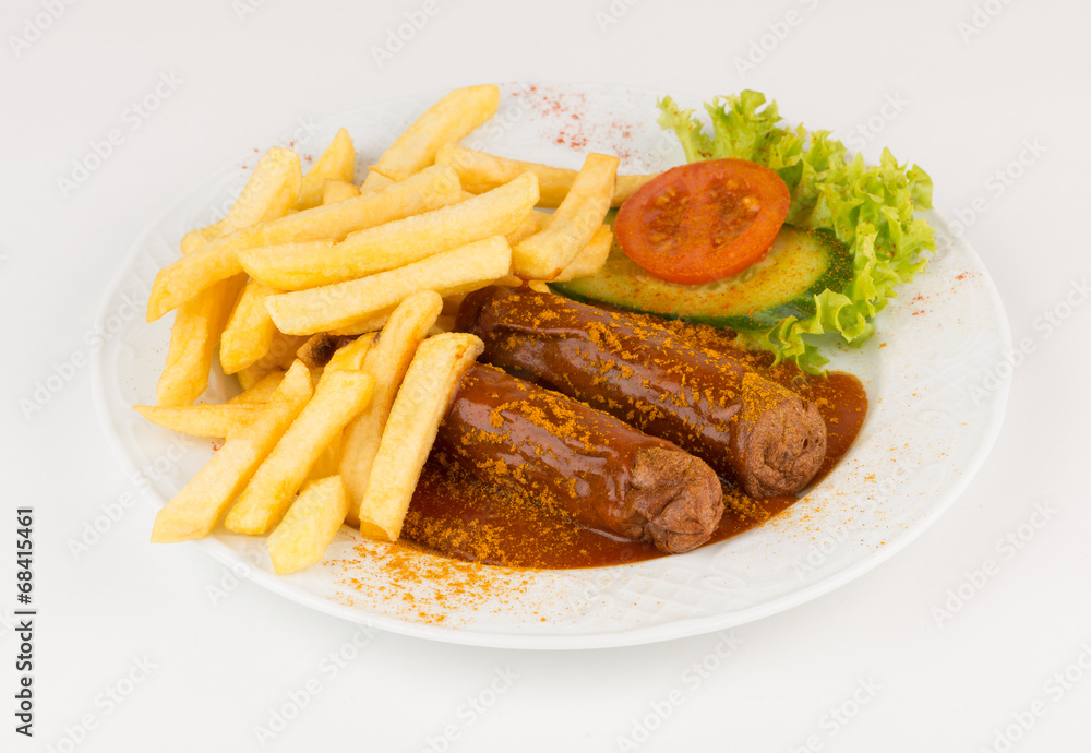 Currywurst mit Pommes