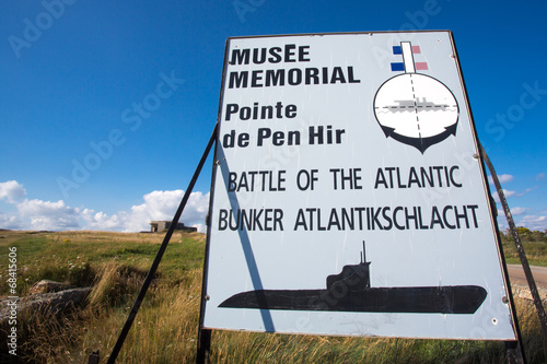 Sign of the memorial of the battle of the Atlantic in Brittany, photo