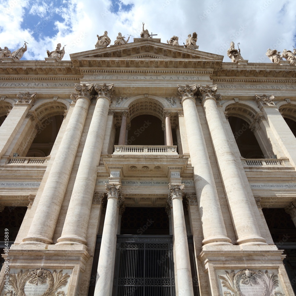 Rome Lateran Basilica. Cross processed filtered color tone.