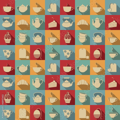 Tea seamless pattern