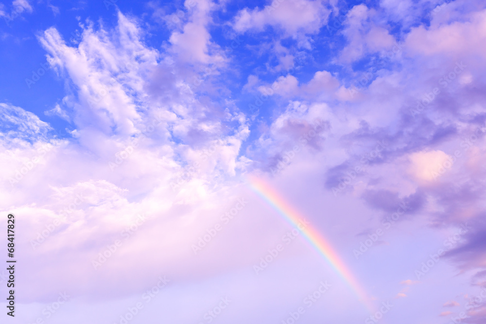 rainbow and blue sky, natural phenomenon