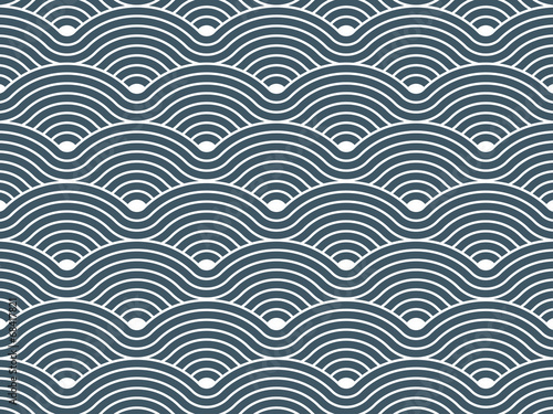 Curvy waves repetitive pattern vector texture background