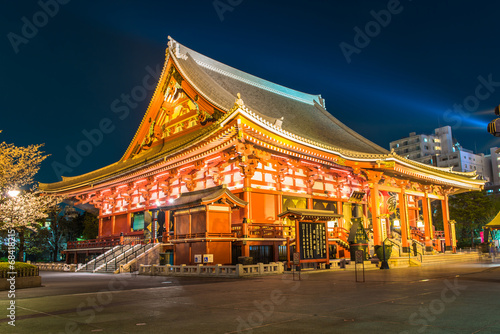 Sensoji-ji Red Japanese Temple in Asakusa  Tokyo  Japan