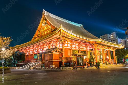 Sensoji-ji Red Japanese Temple in Asakusa, Tokyo, Japan
