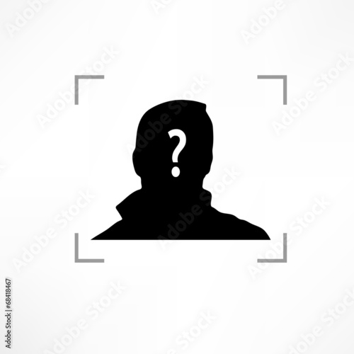 silhouette of unknown man in profile