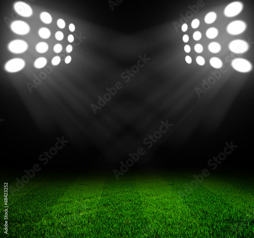stadium lights at night and stadium
