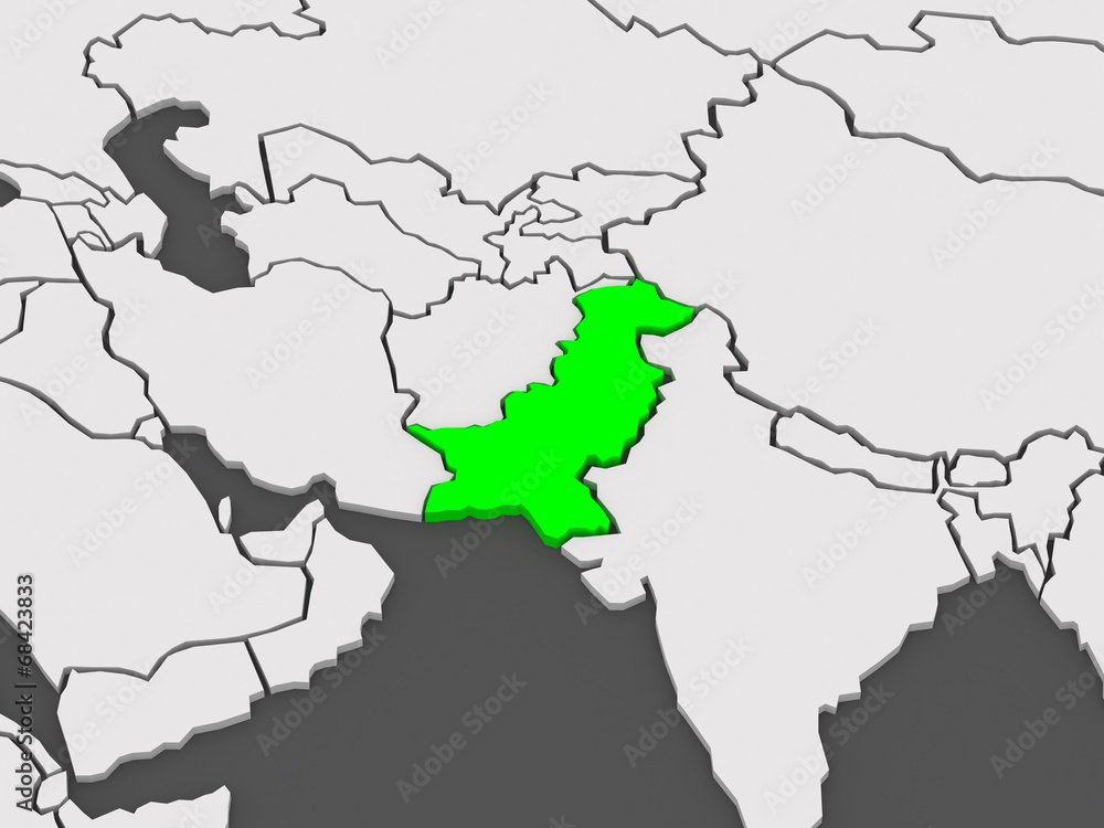 Fototapeta premium Map of worlds. Pakistan.