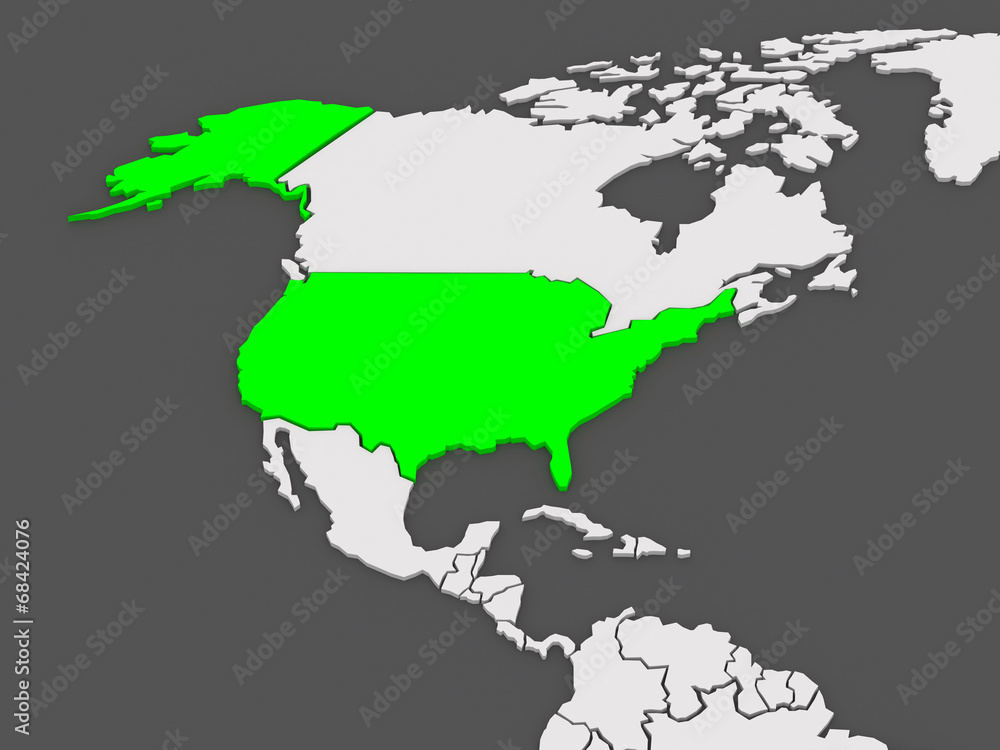 Map of worlds. USA.