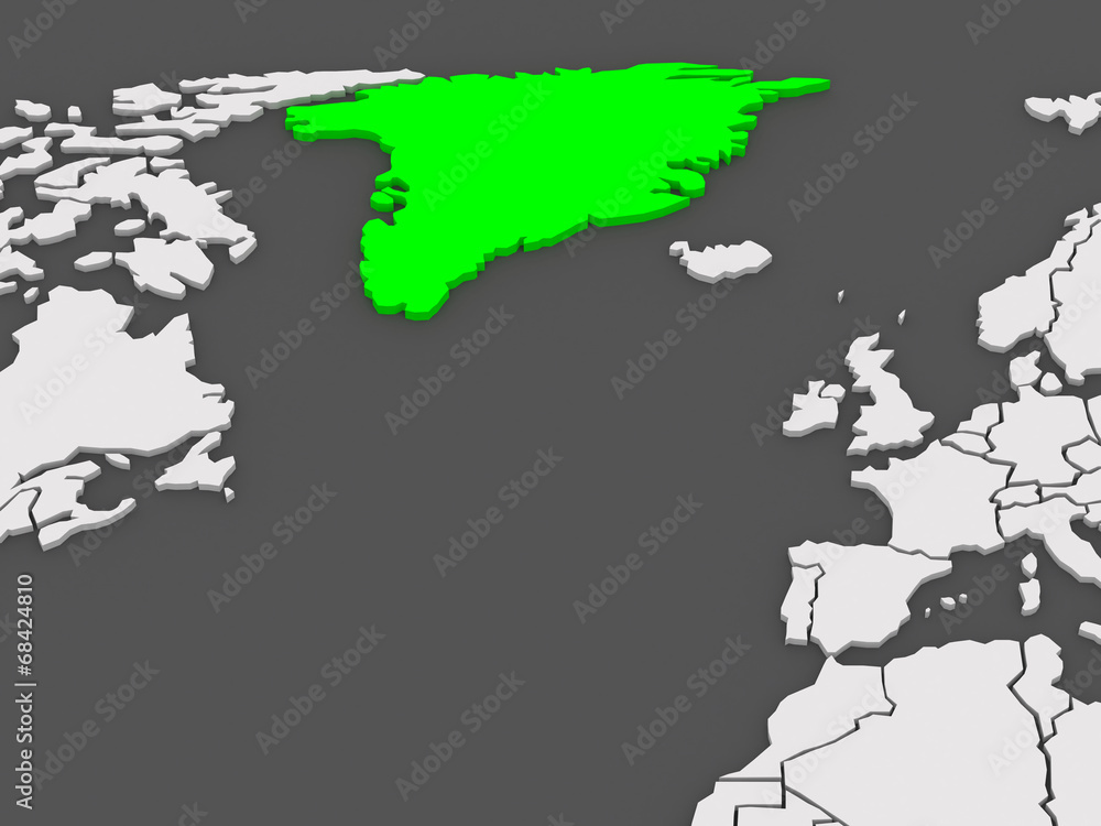 Obraz premium Map of worlds. Greenland.