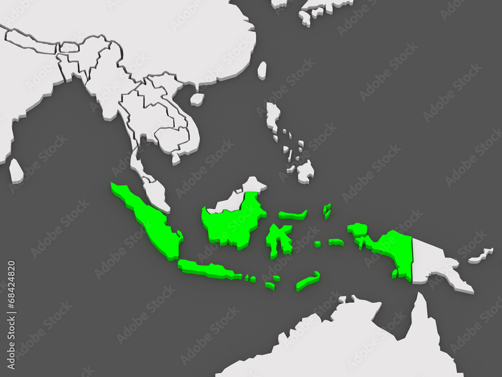 Obraz premium Map of worlds. Indonesia.