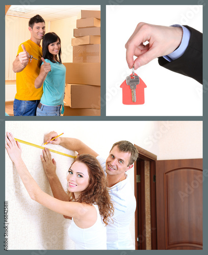 Real estate collage: moving...