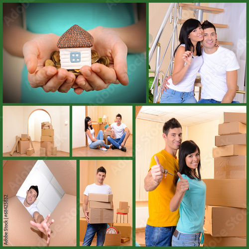 Real estate collage: moving...