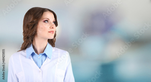 Young beautiful doctor at h...