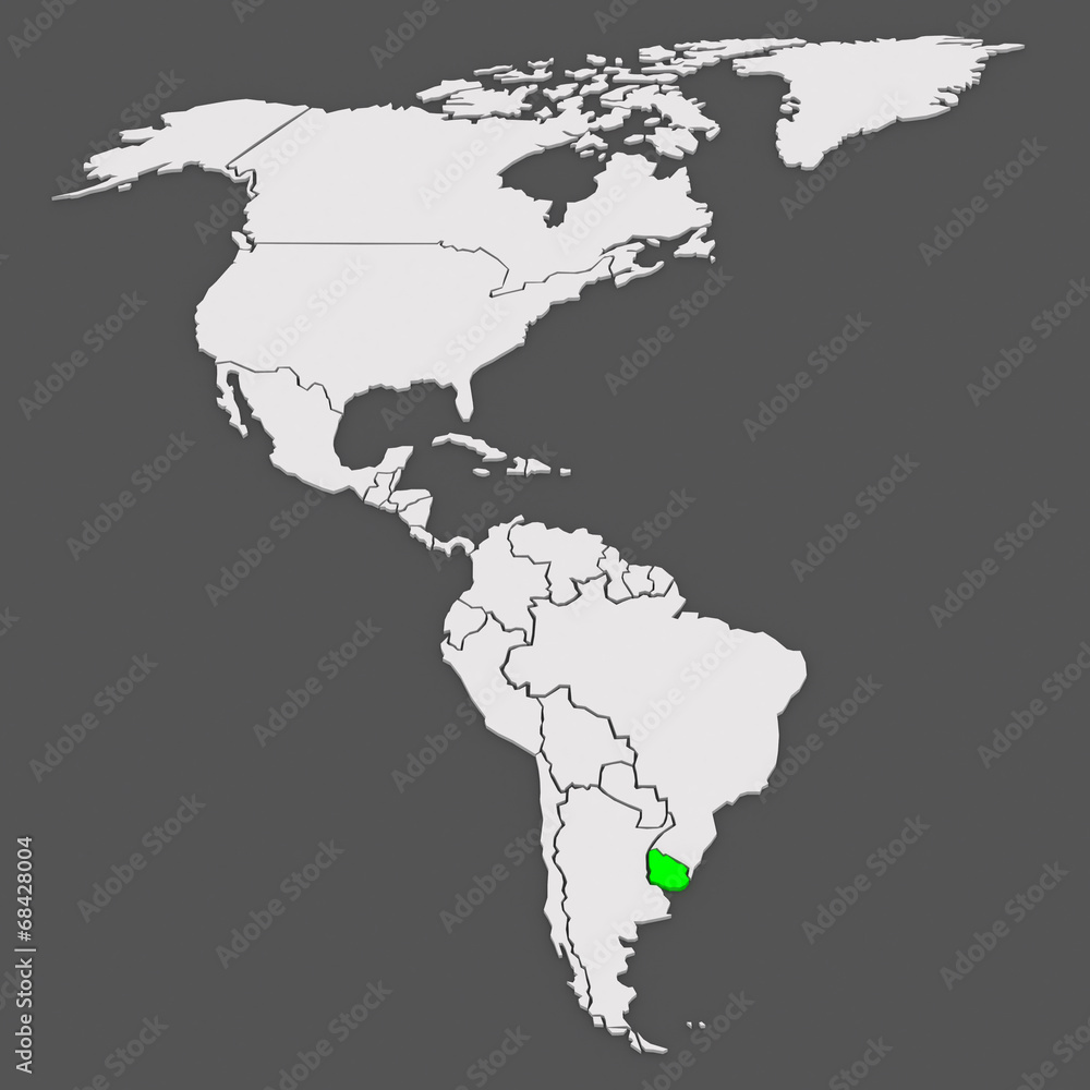 Map of worlds. Uruguay.