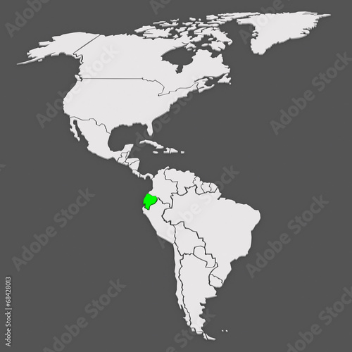 Map of worlds. Ecuador.