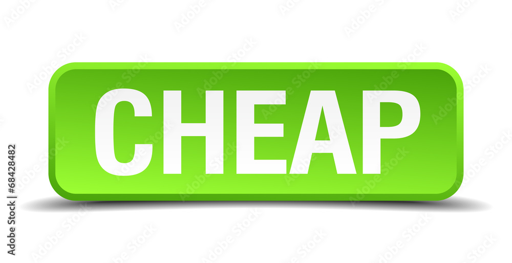 cheap green 3d realistic square isolated button cheap green 3d realistic square isolated button