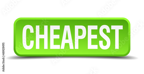 cheapest green 3d realistic square isolated button