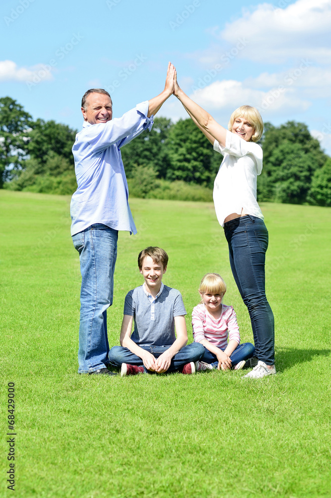 Happy family enjoying their day out