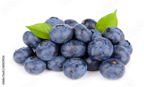 Delicious blueberries isolated on white