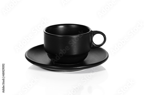 Black coffee cup isolated on a white background