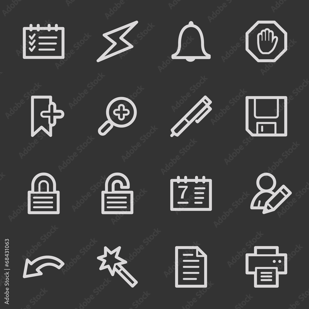 Scheduler web icons, grey set Scheduler web icons, grey set