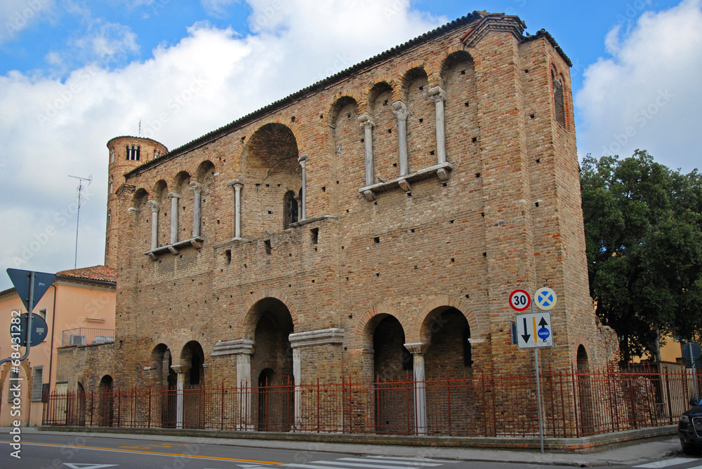 Italy, Ravenna, King Theodoric palace facade.