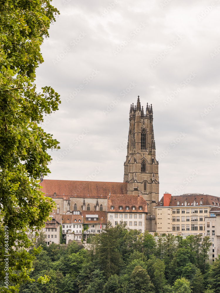Fribourg, Freiburg, Altstadt, Kathedrale, Stadt, Sommer, Schweiz
